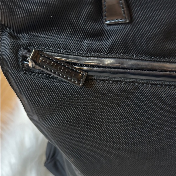 Gucci Black Nylon Tote Bag with Bamboo Handles - Picture 16 of 17